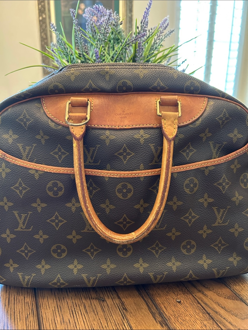 Louis Vuitton Monogram Deauville Satchel in classic Brown and Tan canvas